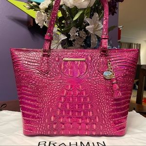 HARD TO FIND! NWOT Brahmin Potion Pink Metallic Medium Asher Tote Bag